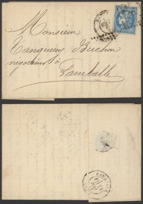 France 1871 Postal History Rare Cover + Content Nantes DB.431 foto