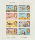 Guineea Ecuatorială 1981 - Coliță Nedintelată &bdquo;Istoria Aviației - Frații Wright, Concorde și Expozițiile Filatelice WIPA '81&rdquo; 8 Valori - Cod: -TW1