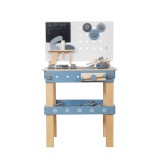 Banc de lucru din lemn pentru copii cu unelte GINGER HOME Albastru 46x26x67 cm