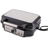Aparat de facut gofre Fram FAG-M1000BKSS, 1000W, capacitate 2 gofre, placi fixe cu invelis antiaderent, temperatura ajustabila, indicator luminos, dec