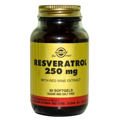 RESVERATROL 250mg softgels 30cps SOLGAR foto