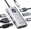 Sta&Aring;&pound;ie de andocare USB C 6-&Atilde;&reg;n-1 ORICO cu Ethernet 1000Mbps, USB C la HDMI 4K, 10