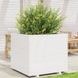 Cumpara ieftin Jardinieră de grădină, alb, 80x80x72 cm, lemn masiv de pin