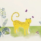 Casadeco Alice &amp; Paul bordură animale din junglă verde portocaliu galben