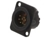 Conector XLR Soclu Tată 6 PIN Negru, Neutrik