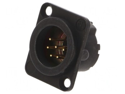 Conector XLR Soclu Tată 6 PIN Negru foto