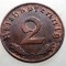 2.820 GERMANIA 2 REICHSPFENNIG 1938 D XF
