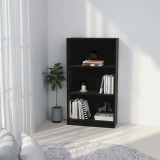 VidaXL Bibliotecă cu 3 rafturi, negru, 60 x 24 x 108 cm, PAL