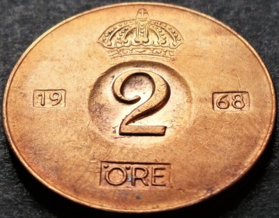 Moneda 2 ORE - SUEDIA, anul 1968 *cod 4754 A = excelenta foto