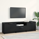vidaXL Cabinet TV - Stejar Negru - 140x35x40 cm - Fabricat din Lemn Ingineresc