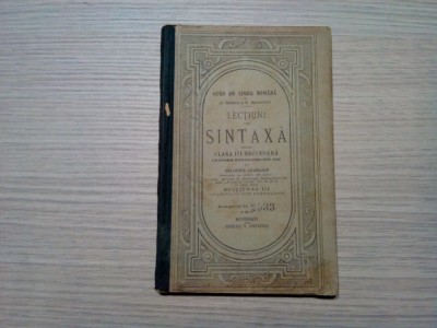 LECTIUNI DE SINTAXA - Gheorghe Adamescu - 1904, 122 p.; coperta originala foto