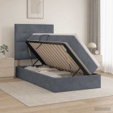Cumpara ieftin Pat cu saltea si spatiu de depozitare Gri inchis 90 x 190 cm