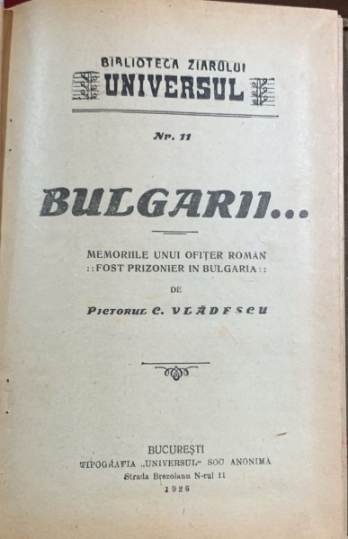 Doua carti colegate - Bulgarii - C. Vladescu/ O calatorie in Suedia - Stelian Popescu