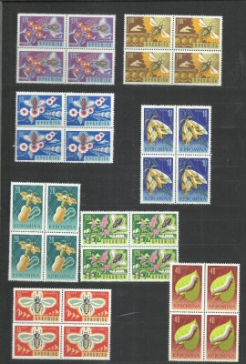 TSV$ -1963 LP 574 SERICICULTURA SI APICULTURA BLOC X 4 MNH/** LUX foto