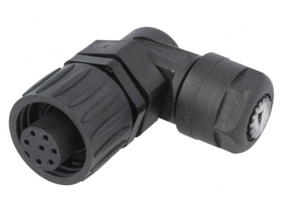 Conector circular cu 7 pini mamă argintat pentru cablu foto