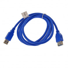 Cablu prelungitor USB 3.0 lungime 1.8m, Lanberg 41381, conector USB 3.0 mama (AF) la USB 3.0 tata (AM), albastru