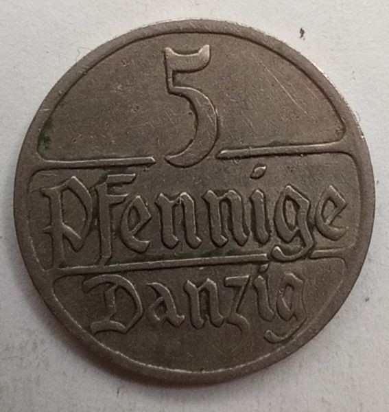 Moneda 5 Pfennige 1928 Danzig VG+