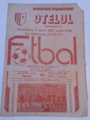 Program meci fotbal OTELUL GALATI - OLIMPIA RAMNICU SARAT (09.06.1985) foto
