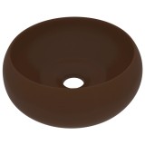 Cumpara ieftin Chiuveta de baie lux maro inchis mat 40x15 cm ceramica rotund