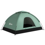 Outsunny Cort Iglu 2 Locuri Camping Ușă Fermoar Plasă Tantari Geantă Transport 206x185x120cm Verde | Aosom Romania