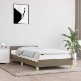 VidaXL Cadru de pat cu tăblie fără saltea, taupe, 80x200 cm, textil
