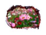 Sticker decorativ, Gaura in perete 3D, Flori, 85 cm, 333STK-1, natura si peisaje