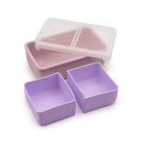 Cutie Pranz Bento Melii 700ml cu 2 Compartimente Detasabile, Silicon Alimentar, Roz-Violet