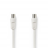 Cablu coaxial dublu ecranat IEC tata - IEC mama, 3m, alb, Nedis
