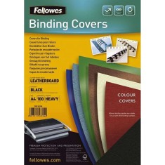 Pachet 10 buc coperti carton fellowes a4 250 gr imitatie piele negru 100/top Coperti carton Fellowes A4 250 gr imitatie piele negru 100/top