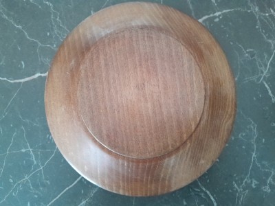 Scrumiera sculptata lemn sticla decor vechi veche vintage foto