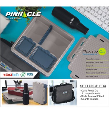 Set Lunch Box Cutie Alimente, Sticla Termos, Geanta Termica foto