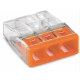 WAGO clemă pentru doza de conexiuni 3 poli Compact 0,5-2,5qmm transp./portocaliu