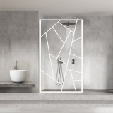 Paravan dus walk-in Aqua Roy White, model Atlas alb, sticla 8 mm clara, securizata, anticalcar, 110x195 cm
