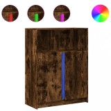 Cumpara ieftin Dulap cu LED, stejar fumuriu, 77x34x100 cm, lemn prelucrat