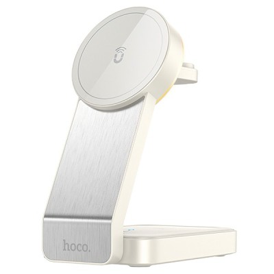 Incarcator Retea Wireless HOCO CQ3 3in1, 15W, 1.67A, Alb foto