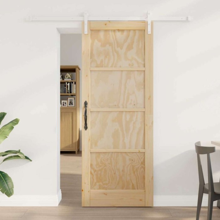 Ușa Glisantă Manual Natural și alb 78 x 202 cm