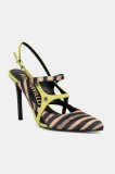 Just Cavalli pantofi cu toc culoarea bej, 78RA3S03ZSS67R43