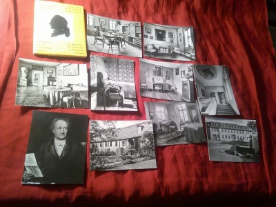 Carnet cu 10 minifotografii Casa Goethe la Weimar Germania 1974 , 9,2x6,5cm + 7 minifotografii Weimar foto