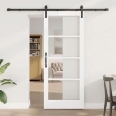 vidaXL Ușă glisantă Manual ORKDAL Alb 83 x 202 cm Lemn și metal