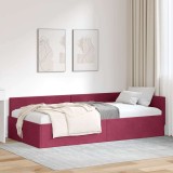 vidaXL Cadru de pat colțar Altele cu headboard bordo 80 x 200 cm