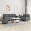VidaXL Set de canapele cu perne, 3 piese, gri &icirc;nchis, textil 3201315