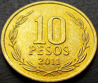 Moneda 10 PESOS - CHILE, anul 2011 *cod 828 A = UNC foto