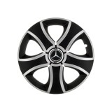 Set 4 Capace Roti R15 Gri-Negru Autohelix MSA, Compatibil Mercedes Benz, Plastic ABS Flexibil, Certificat ISO 9000:2001 si RAR-OCP-393