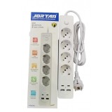 Cumpara ieftin Prelungitor JORTAN cu 4 prize, 2 porturi USB si 2 Type C