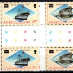 Falkland 1986, Mi #449-452**, navigatie, corabii, vapoare, MNH! Cota 19,50 €!