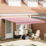 Cortina Retractabilă Manual Roșu și alb 400 &times; 350 cm Poliester