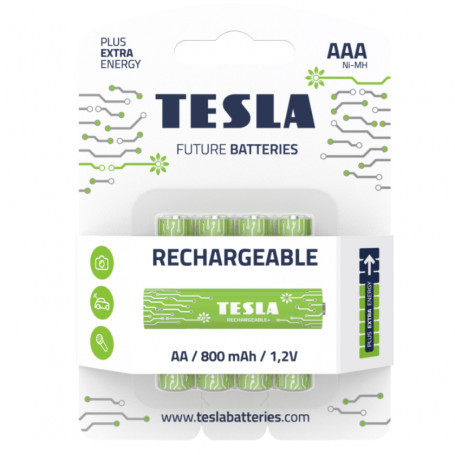 Set 4 baterii reincarcabile TESLA GREEN+ HR03 B4 1.2V Ni-MH