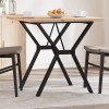 VidaXL Masă bucătărie, cadru Y, 80x80x75,5 cm lemn masiv pin și Oţel