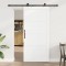 Ușa glisantă cu set de hardware Alb 93x202 cm Lemn masiv Pin