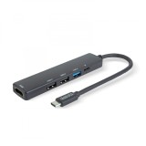 Hub USB multifunctional - HDMI + Type-C 3.0 - 3xUSB-A, 1xType-C - 5 Gbps, 100 W - negru Best CarHome, Delight
